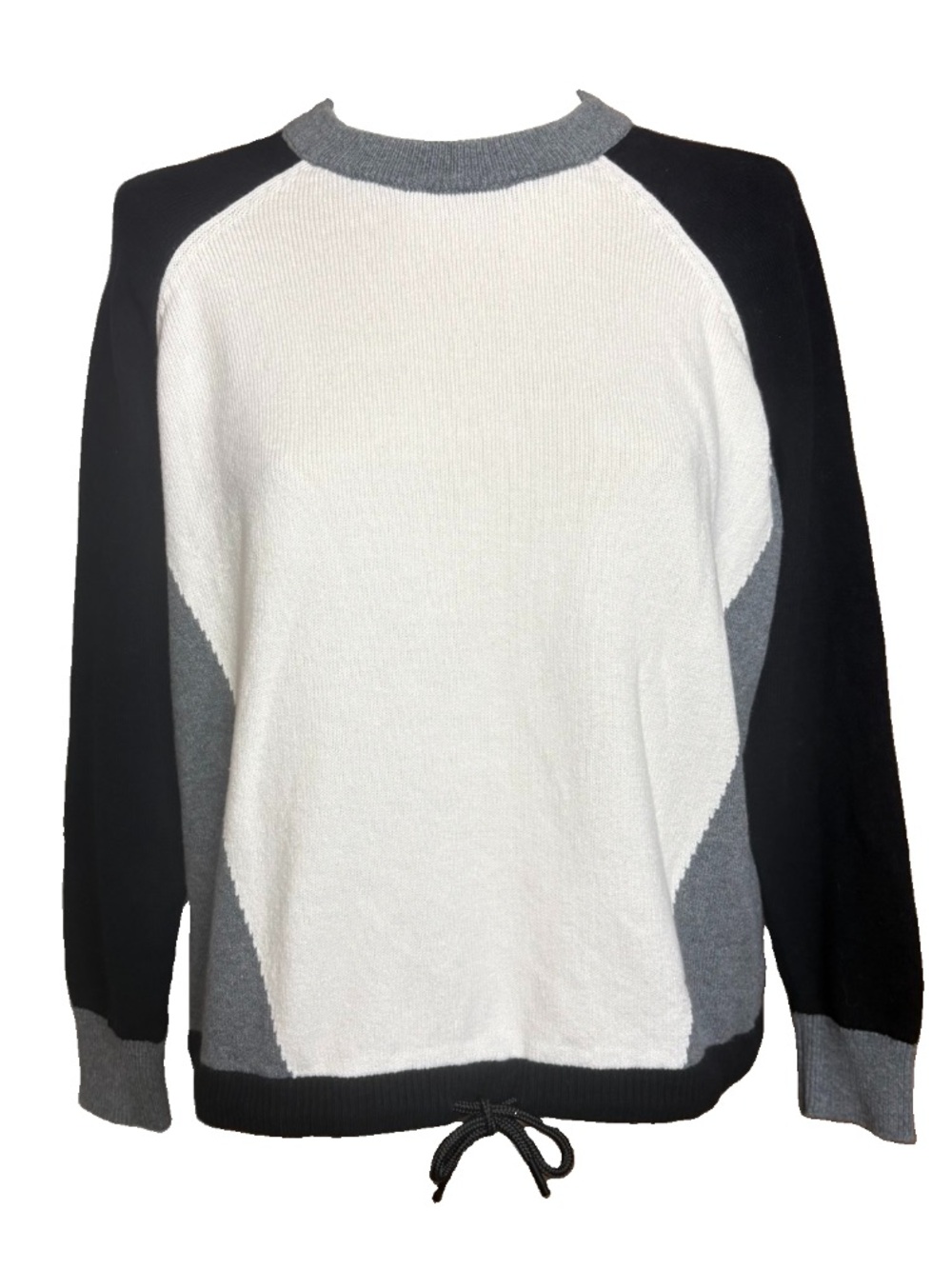 NWT Lou & Grey Black Colorblock Drawstring Hem Sweater